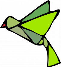 Origami - Oiseau Vert