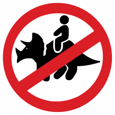 Interdiction de monter sur les tricératops