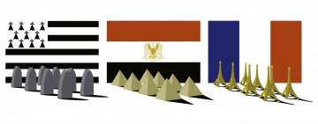 Drapeaux Breton Égyptien Et Français