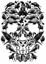 Tête de mort en corbeaux